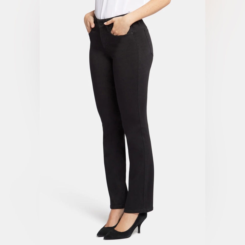 NYDJ womens plus size 14 Marilyn Straight Jeans black jeans NWT